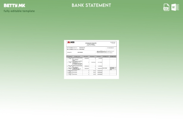 Шаблон за зборови за извод од банкарска сметка во модерен стил на Виетнам MSB